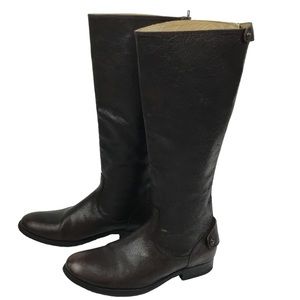 FRYE Melissa Buttoned Knee High Leather Boots Back Zip